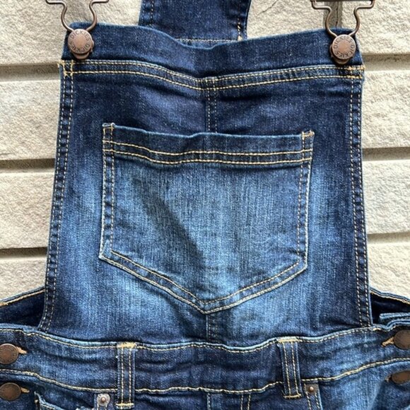 Dickies Distressed Raw Hem Bib Shortalls Sz S - Picture 2 of 15